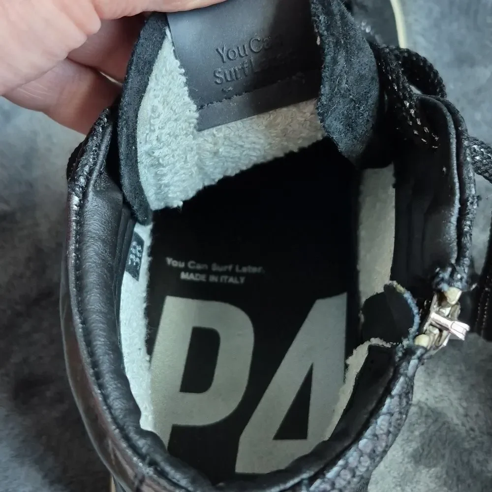 P448 Recycled Sneaker Women's Size 38 Black with Snakeskin Pattern